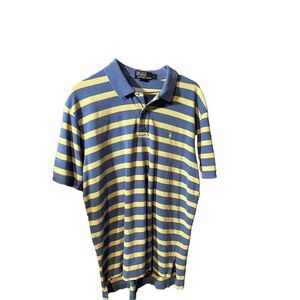 Men’s Polo By Ralph Lauren Shirts Size Large Short Sleeve Blue And Yellow Stripe
